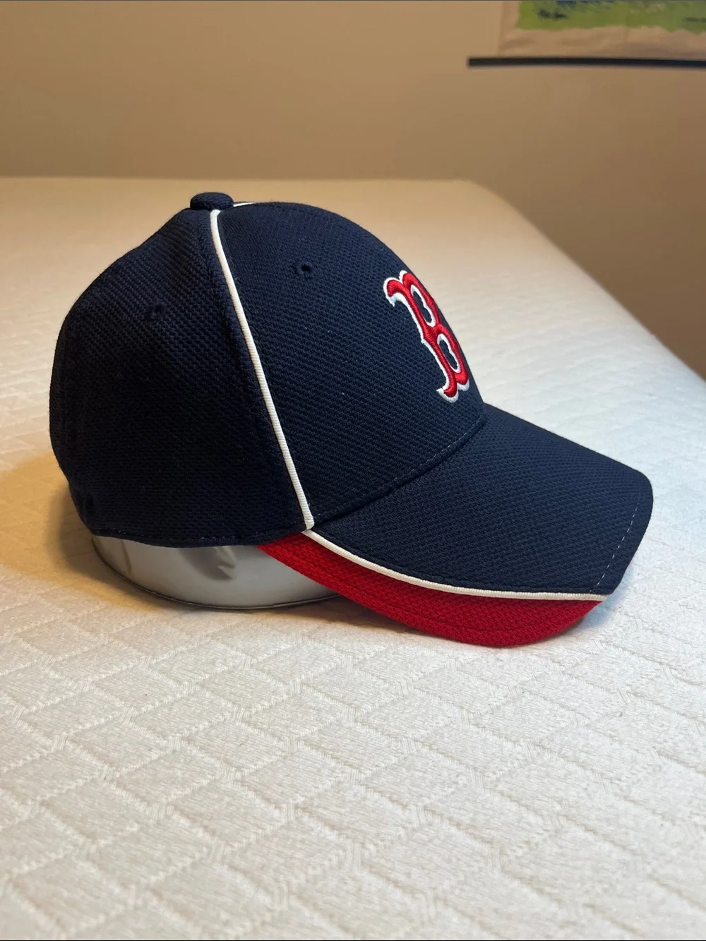 MLB Kids Fitted Navy and Red Boston Red Sox Baseball Cap, youth os